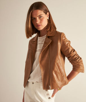 Picture of ARTHUR SHORT TOBACCO LEATHER JACKET
